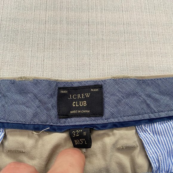 J. Crew Men's Club Shorts 10.5" in Khaki Size 32 - Picture 2 of 4